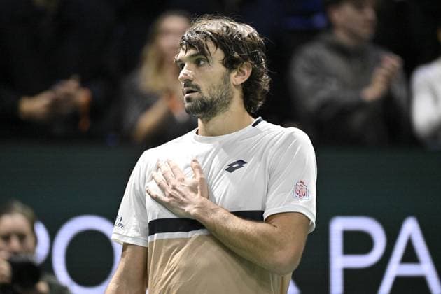 Rolex Paris Masters 2025 - Tennis - ATP, Tennis Herren - Rolex Paris Masters 2025 - Valentin Vacherot - Monaco - Arthur Rinderknech - France - les cousins ParisFrance  Copyright: xChryslenexCaillaudx xPznewsx