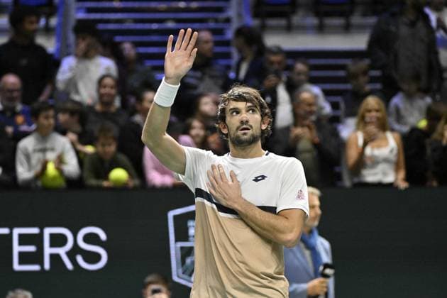 Rolex Paris Masters 2025 - Tennis - ATP, Tennis Herren - Rolex Paris Masters 2025 - Valentin Vacherot - Monaco - Arthur Rinderknech - France - les cousins ParisFrance  Copyright: xChryslenexCaillaudx xPznewsx