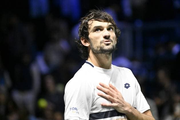 Rolex Paris Masters 2025 - Tennis - ATP, Tennis Herren - Rolex Paris Masters 2025 - Valentin Vacherot - Monaco - Arthur Rinderknech - France - les cousins ParisFrance  Copyright: xChryslenexCaillaudx xPznewsx