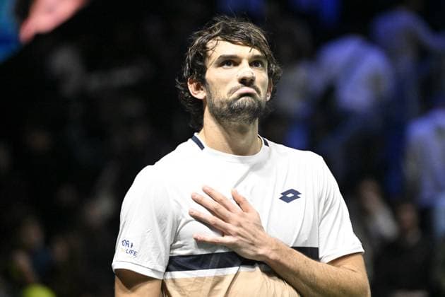 Rolex Paris Masters 2025 - Tennis - ATP, Tennis Herren - Rolex Paris Masters 2025 - Valentin Vacherot - Monaco - Arthur Rinderknech - France - les cousins ParisFrance  Copyright: xChryslenexCaillaudx xPznewsx