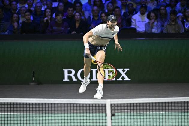 Rolex Paris Masters 2025 - Tennis - ATP, Tennis Herren - Rolex Paris Masters 2025 - Valentin Vacherot - Monaco - Arthur Rinderknech - France - les cousins ParisFrance  Copyright: xChryslenexCaillaudx xPznewsx