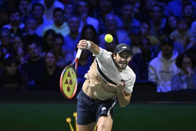 Rolex Paris Masters 2025 - Tennis - ATP, Tennis Herren - Rolex Paris Masters 2025 - Valentin Vacherot - Monaco - Arthur Rinderknech - France - les cousins ParisFrance  Copyright: xChryslenexCaillaudx xPznewsx