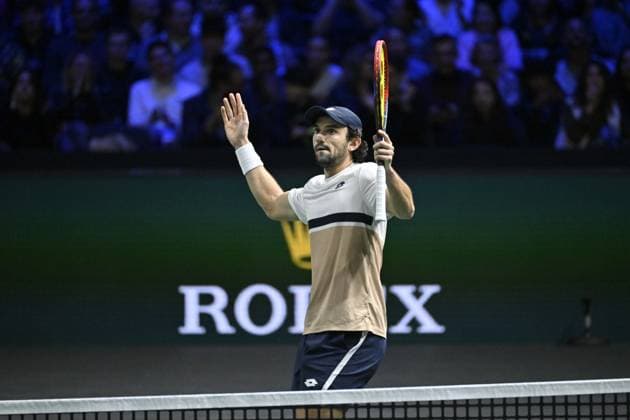 Rolex Paris Masters 2025 - Tennis - ATP, Tennis Herren - Rolex Paris Masters 2025 - Valentin Vacherot - Monaco - Arthur Rinderknech - France - les cousins ParisFrance  Copyright: xChryslenexCaillaudx xPznewsx