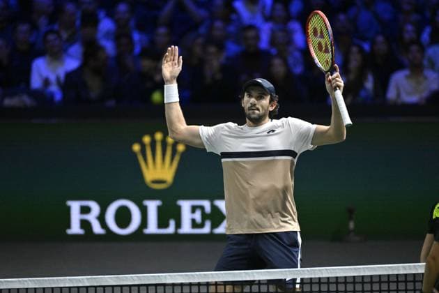 Rolex Paris Masters 2025 - Tennis - ATP, Tennis Herren - Rolex Paris Masters 2025 - Valentin Vacherot - Monaco - Arthur Rinderknech - France - les cousins ParisFrance  Copyright: xChryslenexCaillaudx xPznewsx