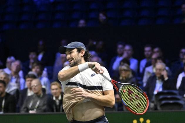 Rolex Paris Masters 2025 - Tennis - ATP, Tennis Herren - Rolex Paris Masters 2025 - Valentin Vacherot - Monaco - Arthur Rinderknech - France - les cousins ParisFrance  Copyright: xChryslenexCaillaudx xPznewsx