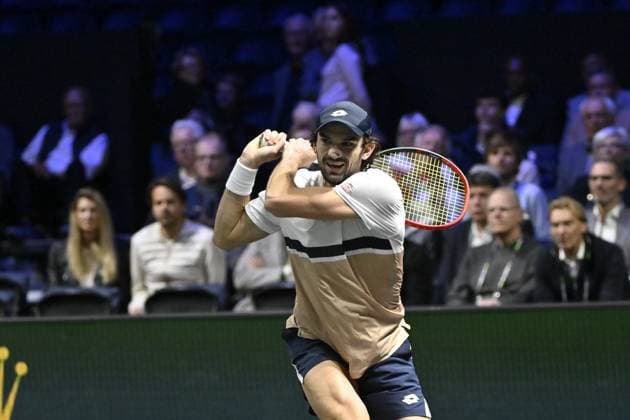 Rolex Paris Masters 2025 - Tennis - ATP, Tennis Herren - Rolex Paris Masters 2025 - Valentin Vacherot - Monaco - Arthur Rinderknech - France - les cousins ParisFrance  Copyright: xChryslenexCaillaudx xPznewsx