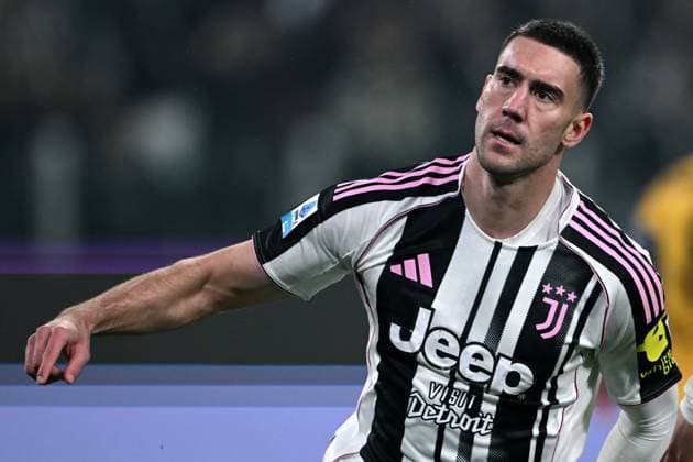 Cm Torino 29 10 2025 - campionato di calcio serie A Juventus-Udinese foto Cristiano Mazzi Image nella foto: esultanza gol Dusan Vlahovic 