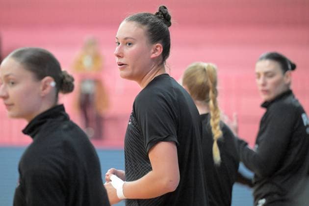 Carolin Huebner TusSies Metzingen, 56 TusSies Metzingen vs HSG Bensheim Auerbach, Handball, Alsco HBF, 5 League Matchday, Season 2025 2026, 29 10 2025 TusSies Metzingen vs HSG Bensheim Auerbach, Handball, Alsco HBF, 5 League Matchday, Season 2025 2026, 29 10 2025 Tuebingen Copyright: xEibner-Pressefoto TobiasxBaurx EP_TBR