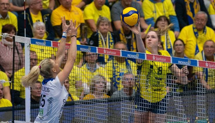 Volleyball, Women, 1st VBL, SSC Palmberg Schwerin - Skurios Volleys Borken