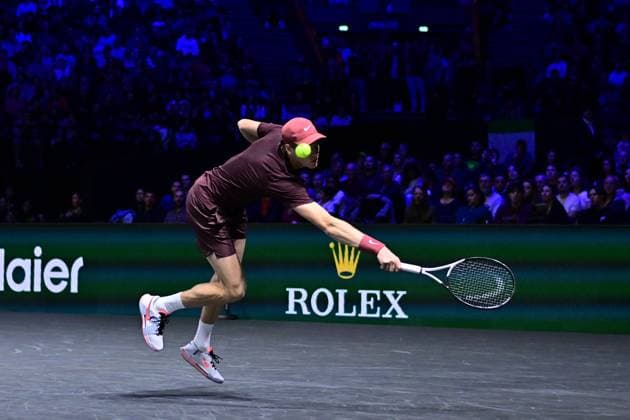 TENNIS : Rolex Paris Masters - Paris - 29 10 2025 Jannik Sinner ( Italy ) during the Rolex Paris Masters at Paris La Defense Arena on October 29, 2025 in Nanterre, France. (Photo by Federico Pestellini PSNewz ) ParisFrance  Copyright: xFedericoxPestellinix