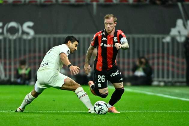 FOOTBALL : OGC Nice vs LOSC Lille - ligue 1 - 29 10 25 Nice™s defender 26 Melvin Bard during the French L1 2025-2026 season football match between OGC Nice and LOSC Lille at Louis II stadium of Monaco, south France, on October 29, 2025. NICEFrance  Copyright: xfredxDIDES psnewzx
