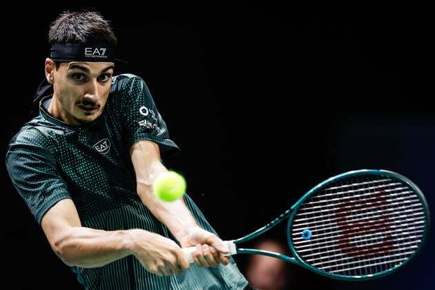 October 29, 2025, Nanterre, France, France: Lorenzo SONEGO of Italy during the third day of the Rolex Paris Masters 1000 tennis tournament at Accor Arena on October 29, 2025 in Nanterre near Paris, France. Nanterre France - ZUMAm308 20251029_zsp_m308_058 Copyright: xMatthieuxMirvillex