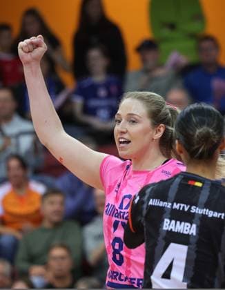 Stuttgart , Volleyball Bundesliga Allianz MTV Stuttgart vs Dresdner SC , Eleanor Holthaus Allianz