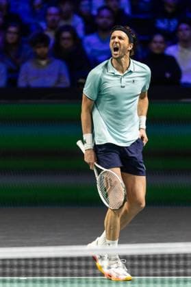 Rolex Paris Masters 2025 - Day 3 Arthur Rinderknech (FRA) plays against Valentin Vacherot (MON) in the men s singles match on day three of the Paris ATP, Tennis Herren Masters 1000 tennis tournament at the Paris La Defense Arena in Nanterre, on the outskirts of Paris.  Copyright: xIbrahimxEzzatx originalFilename:ezzat-notitle251029_nprZe.jpg