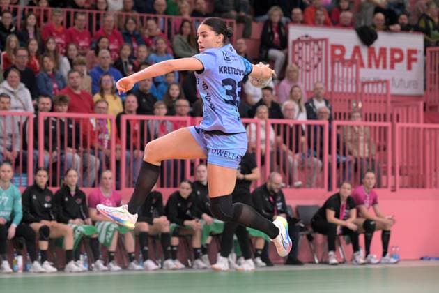 Lucie Marie Kretzschmar HSG Bensheim Auerbach, 33 TusSies Metzingen vs HSG Bensheim Auerbach, Handball, Alsco HBF, 5 League Matchday, Season 2025 2026, 29 10 2025 TusSies Metzingen vs HSG Bensheim Auerbach, Handball, Alsco HBF, 5 League Matchday, Season 2025 2026, 29 10 2025 Tuebingen Copyright: xEibner-Pressefoto TobiasxBaurx EP_TBR