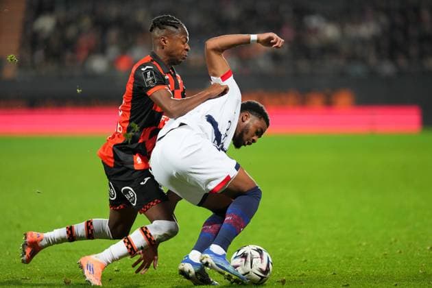 FC Lorient v Paris Saint-Germain - Ligue 1 McDonald s 2025 2026 93 Joel MVUKA (fcl) - 49 Ibrahim MBAYE (psg) during the Ligue 1 McDonald s match between Lorient and Paris at Stade du Moustoir on October 29, 2025 in Lorient, France. ( Lorient France  Copyright: xFEPx 776348176