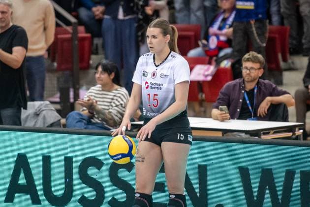 Marta Kamelija Levinska Dresdner SC, 15 GER, Allianz MTV Stuttgart Dresdner SC, Volleyball Bundesliga, VBL, 2025 2026 season, 29 10 2025 GER, Allianz MTV Stuttgart Dresdner SC, Volleyball Bundesliga, VBL, 2025 2026 season, 29 10 2025 Stuttgart Copyright: xSandyxDinkelackerx EP_SDR