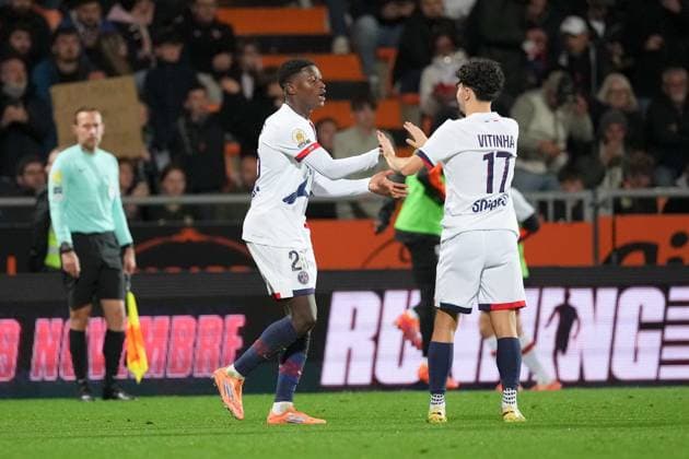 FC Lorient v Paris Saint-Germain - Ligue 1 McDonald s 2025 2026 25 Nuno MENDES (psg) during the Ligue 1 McDonald s match between Lorient and Paris at Stade du Moustoir on October 29, 2025 in Lorient, France. ( Lorient France  Copyright: xFEPx 776348176