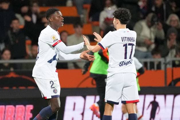 FC Lorient v Paris Saint-Germain - Ligue 1 McDonald s 2025 2026 25 Nuno MENDES (psg) during the Ligue 1 McDonald s match between Lorient and Paris at Stade du Moustoir on October 29, 2025 in Lorient, France. ( Lorient France  Copyright: xFEPx 776348176