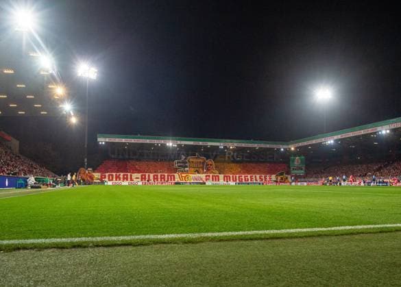Soccer, Men, Season 2025 2026, DFB Pokal 2 Round , 1 FC Union Berlin DSC Arminia Bielefeld, Fans of Union with choreography, 29 10 2025, Copyright: xSebastianxRäppold MatthiasxKochx