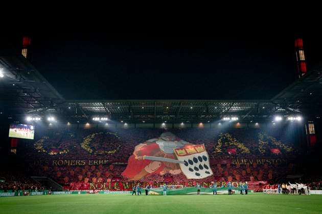Choreography Choreo Fans Koeln1 FC Koeln vs FC Bayern Muenchen, DFB Pokal, 2 Runde, 29 10 2025 DFB regulations prohibit any use of photographs as image sequences and or quasi video Koeln Nordrhein Westfalen Germany Copyright: xkolbert-press MarcxNiemeyerx