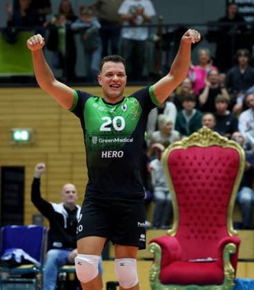 BAU 29 10 2025 Ludwigsburg Volleyball Barock Volleys MTV Ludwigsburg vs ASV Dachau, Jeffrey Klok LB cheers