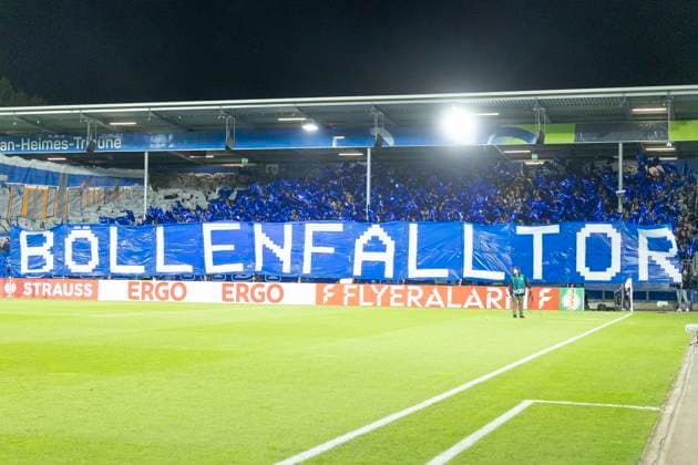 DFB Cup SV Darmstadt 98 FC Schalke 04, 29 10 2025 Bäöllenfalltor Banner of the Darmstadt fans, SV Darmstadt 98 FC Schalke 04, Darmstadt, Merck Stadion am Böllenfalltor, 29 10 2025 Copyright: xBEAUTIFULxSPORTS Gawlikx
