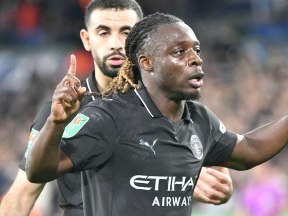 Football - 2025 2026 EFL Carabao Cup - Round Four - Swansea City vs Manchester City - Swansea.com Stadium - Wednesday 29th October 2025 JÃ rÃ my Doku MANCHESTER CITY celebrates scoring his team s first goal COLORSPORT Winston Bynorth 