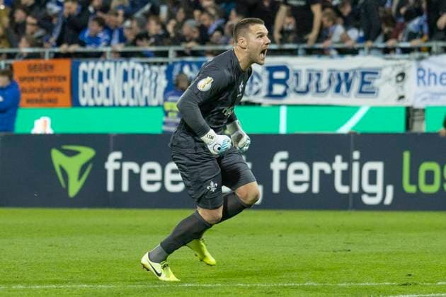 DFB Pokal SV Darmstadt 98 FC Schalke 04, 29 10 2025 Marcel Schuhen SV Darmstadt 98 1 celebrates the goal for the 1 0 lead, SV Darmstadt 98 FC Schalke 04, Darmstadt, Merck Stadion am Böllenfalltor, 29 10 2025 Copyright: xBEAUTIFULxSPORTS Gawlikx