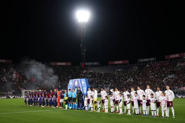 Line up during the Serie A soccer match between Bologna and Torino at the Renato DallÕAra Stadium in Bologna, north Italy - Wednesday, October 29, 2025 -  Copyright: xMassimoxPaolone LaPressex