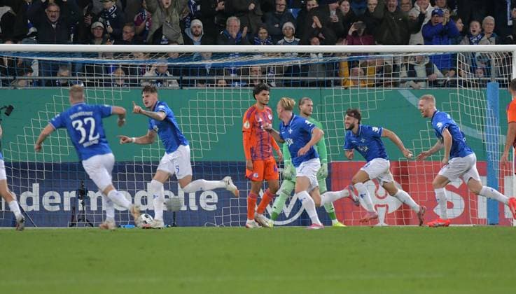 29 10 2025, xblx, Fußball DFB Pokal 2 Runde, SV Darmstadt 98 FC Schalke 04 v l Matej Maglica SV Darmstadt 98 , Goal scored, Tor zum 2 0, celebrate the goal, Torjubel , Jubel, jubeln, jubelt, DFL DFB REGULATIONS PROHIBIT ANY USE OF PHOTOGRAPHS as IMAGE SEQUENCES and or QUASI VIDEO Darmstadt