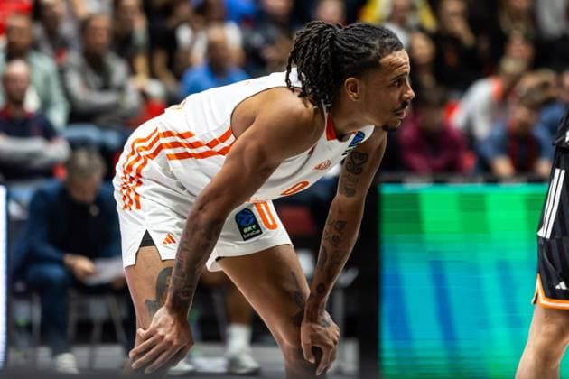 GER, BKT EuroCup, Season 2025 2026, Niners Chemnitz Ratiopharm Ulm 29 10 2025, Fair, Chemnitz, GER, BKT EuroCup, Season 2025 2026, Niners Chemnitz Ratiopharm Ulm Kevin Yebo Niners Chemnitz, 0 Photo Alexander Trienitz Chemnitz Fair Saxony Germany