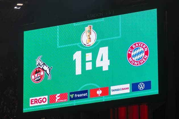 29 10 2025, Football DFB Cup, Season 2025 2026, 2 Round, 1 FC Koeln vs FC Bayern Muenchen at RheinEnergie Stadium in Koeln FC Bayern Muenchen wins with 4 1 in Koeln and moves into the next round of the DFB Cup Important note According to the regulations of the DFL German Football League or the DFB German Football Association, it is prohibited, to utilize or have utilized photographs taken in the stadium and or of the match in the form of sequential images and or video-like photo series Foto Kirchner Media Thomas Haesler Copyright: xKirchner-Media ThomasxHaeslerx