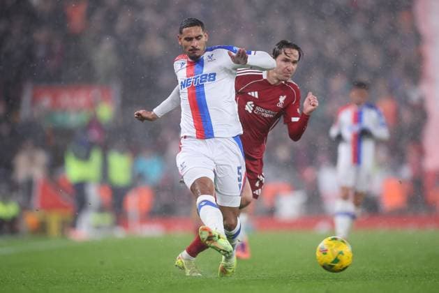 Liverpool gegen Crystal Palace 29. Oktober 2025, Liverpool Carabao Cup Vierte Runde Fußball Liverpool gegen Crystal Palace Maxence Lacroix von Crystal Palace Foto von Daniel Chesterton Liverpool UK  Copyright: xDanielxChestertonxOffside