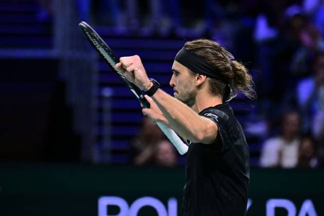 TENNIS : Rolex Paris Masters - Paris - 29 10 2025 Alexander Zverev ( Germany ) celebrates his victory during the Rolex Paris Masters at Paris La Defense Arena on October 29, 2025 in Nanterre, France. (Photo by Federico Pestellini PSNewz ) ParisFrance  Copyright: xFedericoxPestellinix