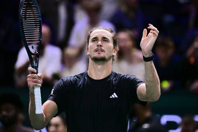 TENNIS : Rolex Paris Masters - Paris - 29 10 2025 Alexander Zverev ( Germany ) celebrates his victory during the Rolex Paris Masters at Paris La Defense Arena on October 29, 2025 in Nanterre, France. (Photo by Federico Pestellini PSNewz ) ParisFrance  Copyright: xFedericoxPestellinix