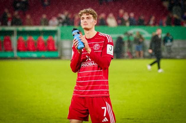 Germany Soccer DFB Cup 2025 26, 2 Round Fortuna Düsseldorf vs SC Freiburg Merkur Spiel Arena Düsseldorf Luca Raimund Fortuna Düsseldorf, 7 Düsseldorf North Rhine-Westphalia Germany Copyright: xJOERANxSTEINSIEKx
