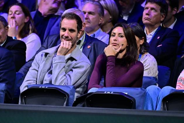 TENNIS : Rolex Paris Masters - Paris - 29 10 2025 Ex player Richard Gasquet ( France ) and Clementine during the Rolex Paris Masters at Paris La Defense Arena on October 29, 2025 in Nanterre, France. (Photo by Federico Pestellini PSNewz ) ParisFrance  Copyright: xFedericoxPestellinix