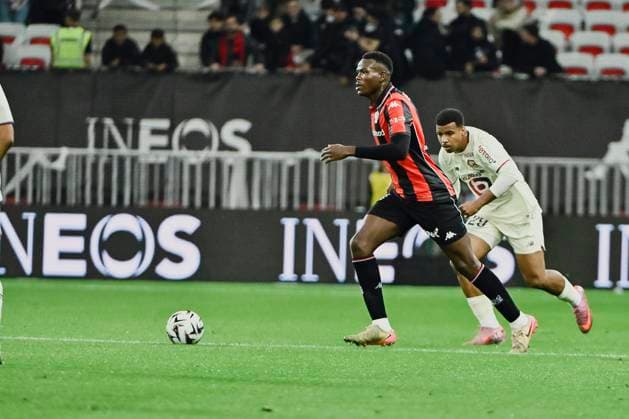 FOOTBALL : OGC Nice vs LOSC Lille - ligue 1 - 29 10 25 Nice™s defender 28 Juma Bah during the French L1 2025-2026 season football match between OGC Nice and LOSC Lille at Louis II stadium of Monaco, south France, on October 29, 2025. NICEFrance  Copyright: xfredxDIDES psnewzx