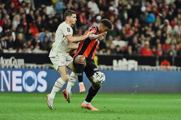 FOOTBALL : OGC Nice vs LOSC Lille - ligue 1 - 29 10 25 Nice™s forward 90 Kevin Carlos during the French L1 2025-2026 season football match between OGC Nice and LOSC Lille at Louis II stadium of Monaco, south France, on October 29, 2025. NICEFrance  Copyright: xfredxDIDES psnewzx