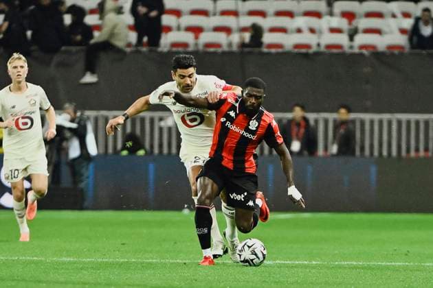 FOOTBALL : OGC Nice vs LOSC Lille - ligue 1 - 29 10 25 Lille™s midfielder 21 Benjamin AndrÃ during the French L1 2025-2026 season football match between OGC Nice and LOSC Lille at Louis II stadium of Monaco, south France, on October 29, 2025. NICEFrance  Copyright: xfredxDIDES psnewzx