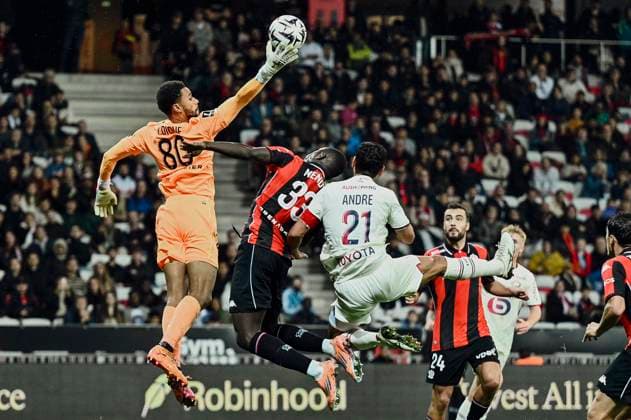 FOOTBALL : OGC Nice vs LOSC Lille - ligue 1 - 29 10 25 Nice™s goalkeeper 80 YÃ hvann Diouf during the French L1 2025-2026 season football match between OGC Nice and LOSC Lille at Louis II stadium of Monaco, south France, on October 29, 2025. NICEFrance  Copyright: xfredxDIDES psnewzx