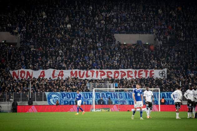 FOOTBALL: Ligue 1 Racing Strasbourg (RCS) vs Auxerre. 10eme Journee. 29 10 2025 Stade de la Meinau. Strasbourg - France Non a la multiproriete  Copyright: xElyxandroxCEGARRAx