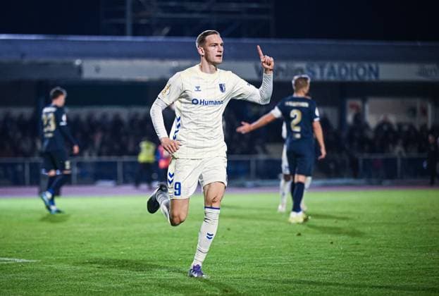 Soccer DFB Cup 2025 2026 2 Round 29 10 2025 FV Illertissen 1 FC Magdeburg JUBEL 1 FC Magdeburg to 0 1 Goal protection Maximilian Breunig