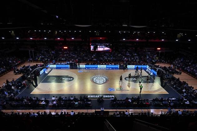 London Lions v Turk Telekom Ankara - EuroCup LONDON, UNITED KINGDOM - OCTOBER 29: A general view of arena ahead of the fifth week of the Basketball BKT EuroCup between Turk Telekom and London Lions at Copper Box Arena in London, UK on October 29, 2025. Rasid Necati Aslim Anadolu London United Kingdom. Editorial use only. Please get in touch for any other usage.  Copyright: x2025xAnadoluxRasidxNecatixAslimx