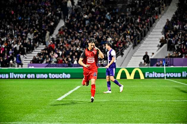 FOOTBALL : Toulouse vs Rennes - 10eme Journee de Ligue 1 McDonald S - Toulouse - 29 10 2025 But et joie Esreban Lepaul (sr) Toulouse  Copyright: xThierryxBretonx