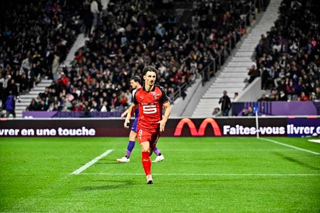 FOOTBALL : Toulouse vs Rennes - 10eme Journee de Ligue 1 McDonald S - Toulouse - 29 10 2025 But et joie Esreban Lepaul (sr) Toulouse  Copyright: xThierryxBretonx