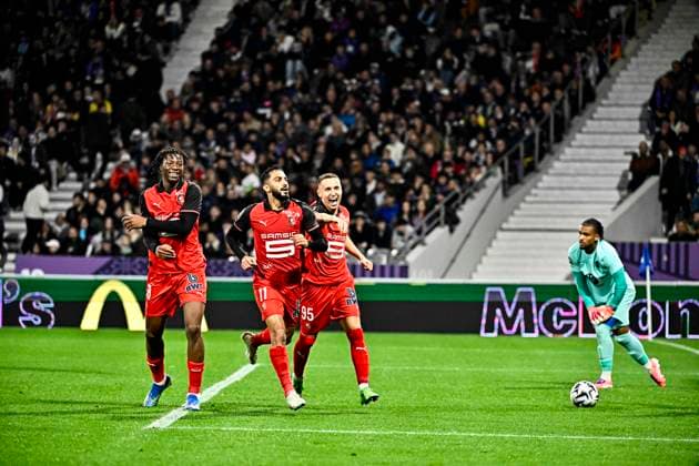 FOOTBALL : Toulouse vs Rennes - 10eme Journee de Ligue 1 McDonald S - Toulouse - 29 10 2025 Joie but Moussa Mousa (sr) Toulouse  Copyright: xThierryxBretonx