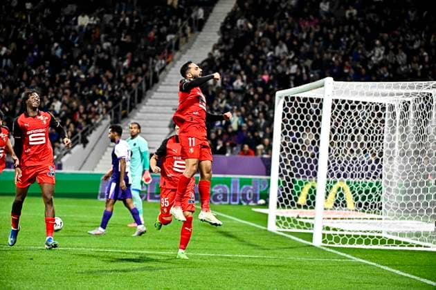 FOOTBALL : Toulouse vs Rennes - 10eme Journee de Ligue 1 McDonald S - Toulouse - 29 10 2025 Joie but Moussa Mousa (sr) Toulouse  Copyright: xThierryxBretonx