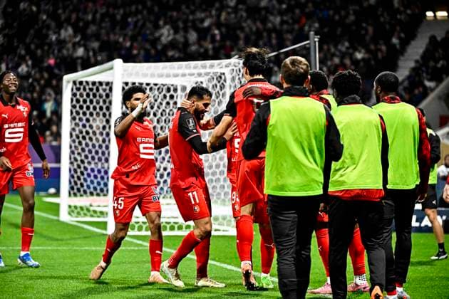 FOOTBALL : Toulouse vs Rennes - 10eme Journee de Ligue 1 McDonald S - Toulouse - 29 10 2025 Joie but Moussa Mousa (sr) Toulouse  Copyright: xThierryxBretonx